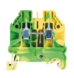 Клемма WT 2,5 PE - Заземляющая клемма, тип фиксации провода: винтовой, номинальное сечение: 2,5 мм кв., 1000V, ширина: 5 мм, цвет: желто-зеленый, тип монтажа: DIN 35