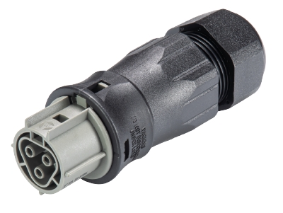 Разъем RST25i3 96.031.4554.3 - Розеточный разъем на кабель диам. 13-18 мм, IP68(69k), 3 полюса, винтовая фиксация провода, номинальные характеристики: 250/400V, 25A, цвет контактной вставки: серый, цвет корпуса: черный, серия RST Classic