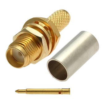 RP-SMA-C58J - Разъем высокочастотный, штекер RP-SMA обжимной на кабель RG58