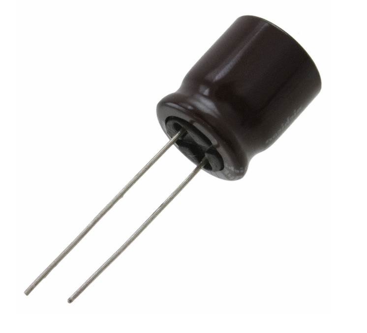 UPM1J100MDD - Конденсатор алюминиевый электролитический 10мкФ 63В ±20% (5 X 11мм) радиальные выводы 2.5мм 67мА 2000час 105°С россыпь