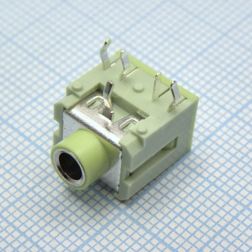 TRS 3.5 (mini jack) PJ зел. - Стерео аудио гнездо 3.5 мм