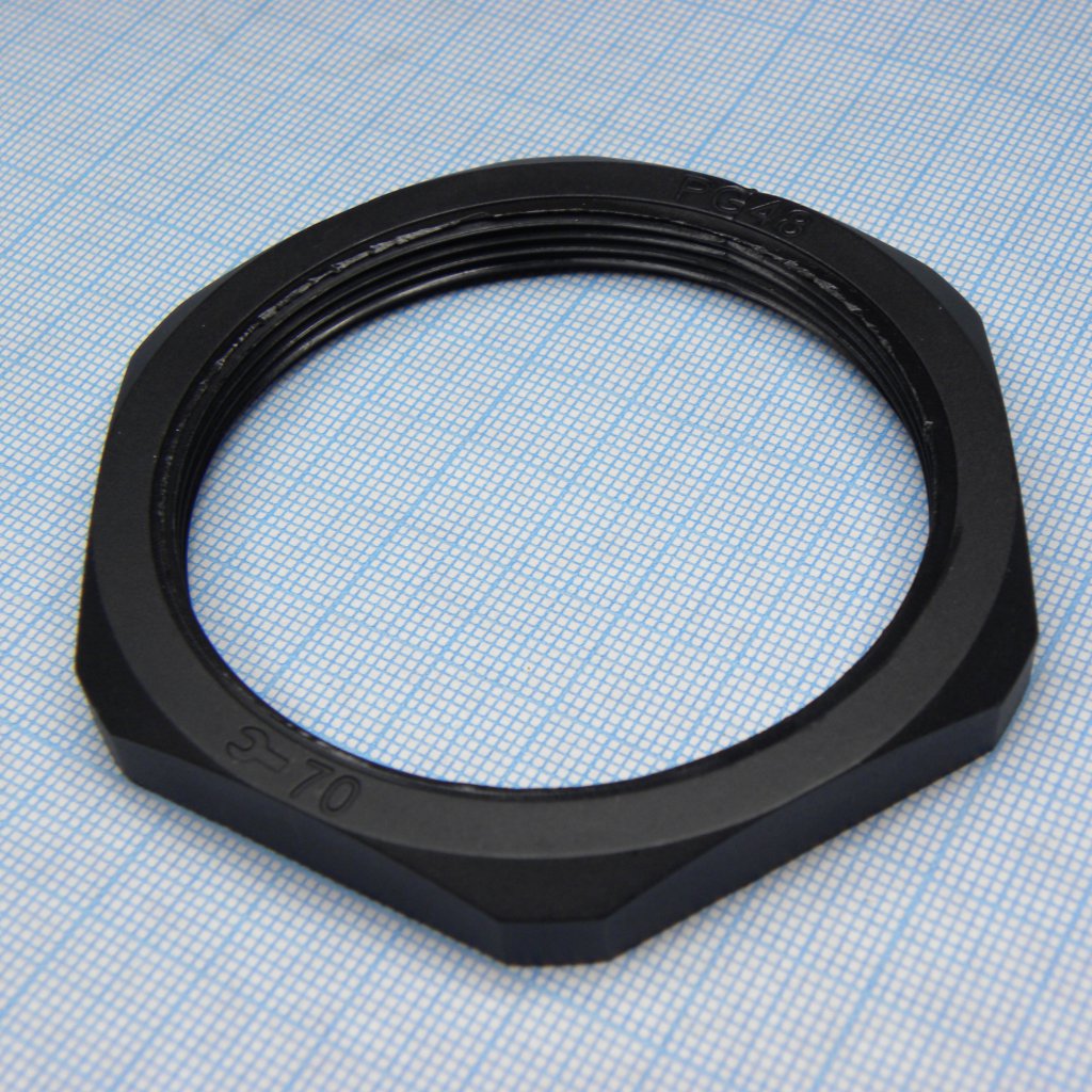 DLM-PG48P (black) - Гайка для крепления кабель ввода на панель