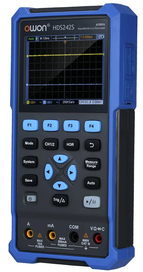 HDS242S - Портативный 2-х канальный осциллограф 40 МГц с генератором и русским интерфейсом