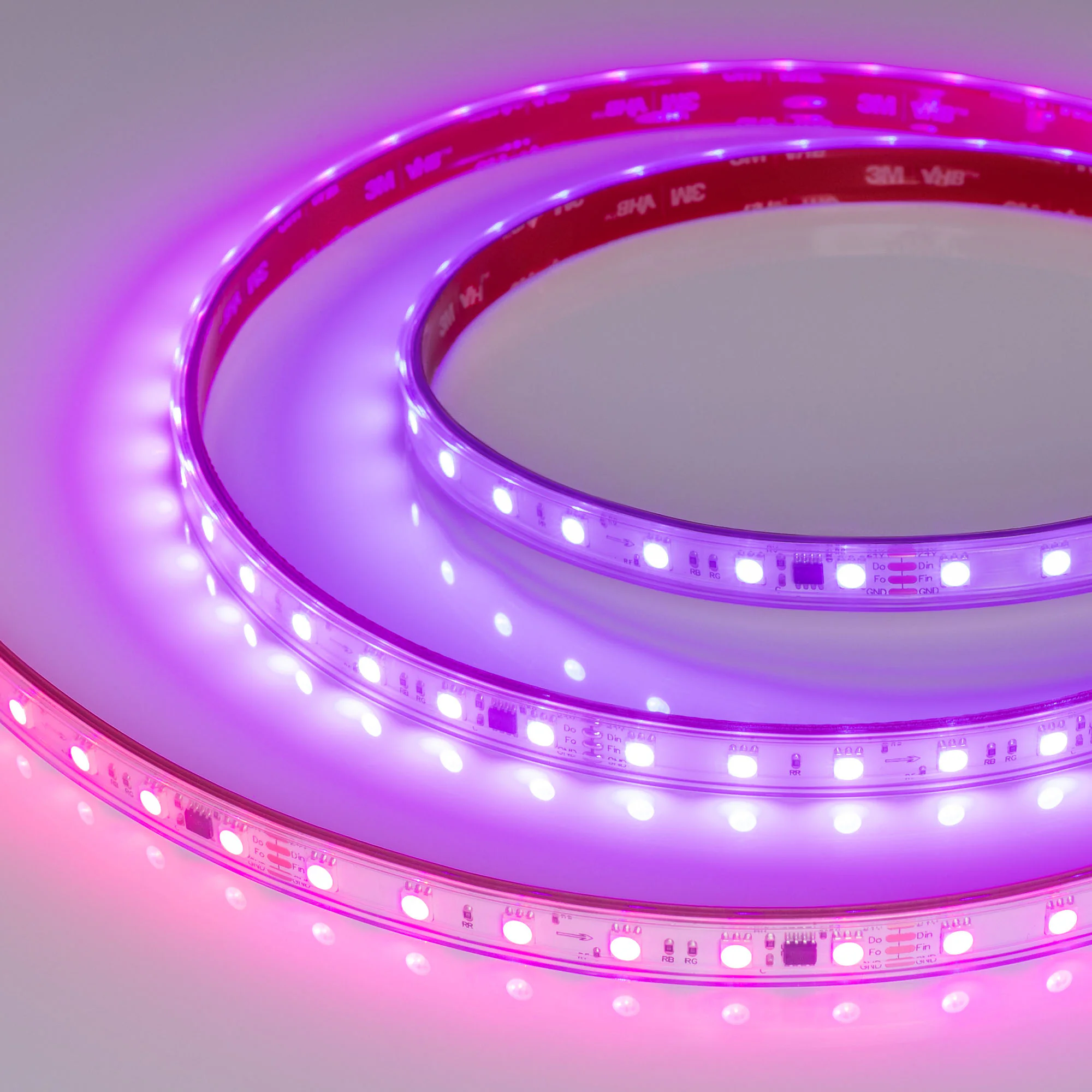 Лента герметичная SPI-PFS-B60-12mm 24V RGB-PX6-BPT (12 W/m, IP68, 5060, 5m) 039602 - Светодиодная лента SPI-PFS-B60, герметичная IP68 (PFS- полная силиконовая экструзия), с микросхемой MT1808A. Светодиоды 5060, 60 шт/м (1 pixel = 6 LED), белая плата, обхо