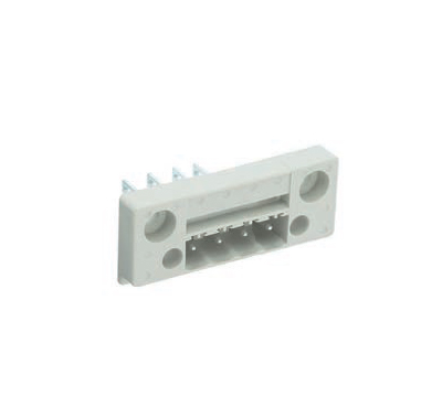 Вилка Wiecon 8213 S / 4 DFLS - Вилочный разъем, в панель, шаг 5,08 мм, 4 полюса, номинальное сечение: 1 мм кв., фиксация провода пайкой, 400V, 6,5А, без маркировки, цвет: серый, серия 8213 DFLS