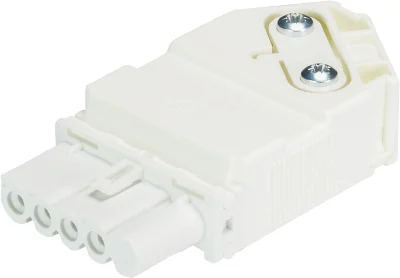 Разъем GST15I4S B1 ZW1V   WS - Розеточный разъем на кабель диам. 6 - 11,5 мм, 4 полюса, винтовая фиксация, номинальное напряжение: 250/400V, номинальный ток: 16A, цвет: белый, серия gesis GST15i4