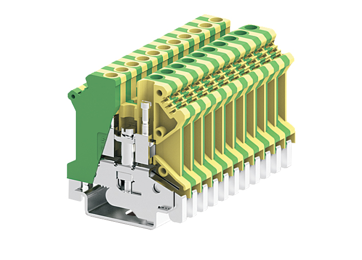 Заземляющая клемма 305993 - Заземляющая клемма, SUK4, тип фиксации провода: винтовой, номинальное сечение: 4 мм кв., ширина: 6 мм, цвет: желто-зеленый, тип монтажа: DIN 35