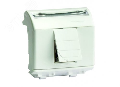 Розетка компьютерная 1-м СП 2мод. Brava RJ45 кат.5E бел. 76655B