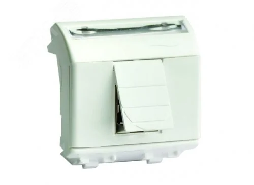 Розетка компьютерная 1-м СП 2мод. Brava RJ45 кат.5E бел. 76655B