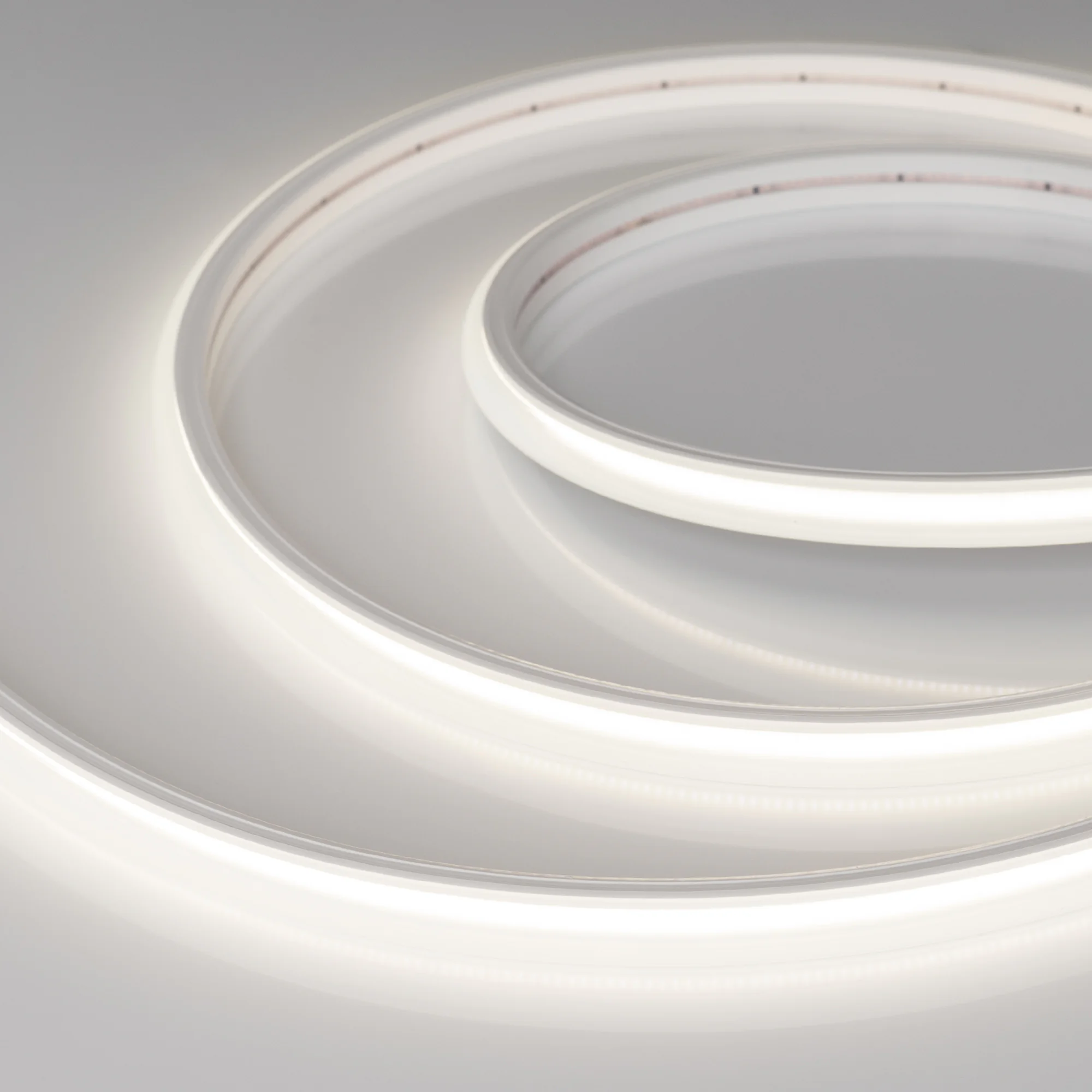 Лента герметичная COB-PL90-X544-12mm 24V Day5000 (11.5 W/m, IP65, CSP, 5m) 032177(2) - Герметичная IP65 в трубке с линзой 90° лента COB сплошной засветки, без видимых светодиодов. Светодиоды CSP 544 шт/м. Цвет свечения ДНЕВНОЙ 5000K, высокий индекс цветоп