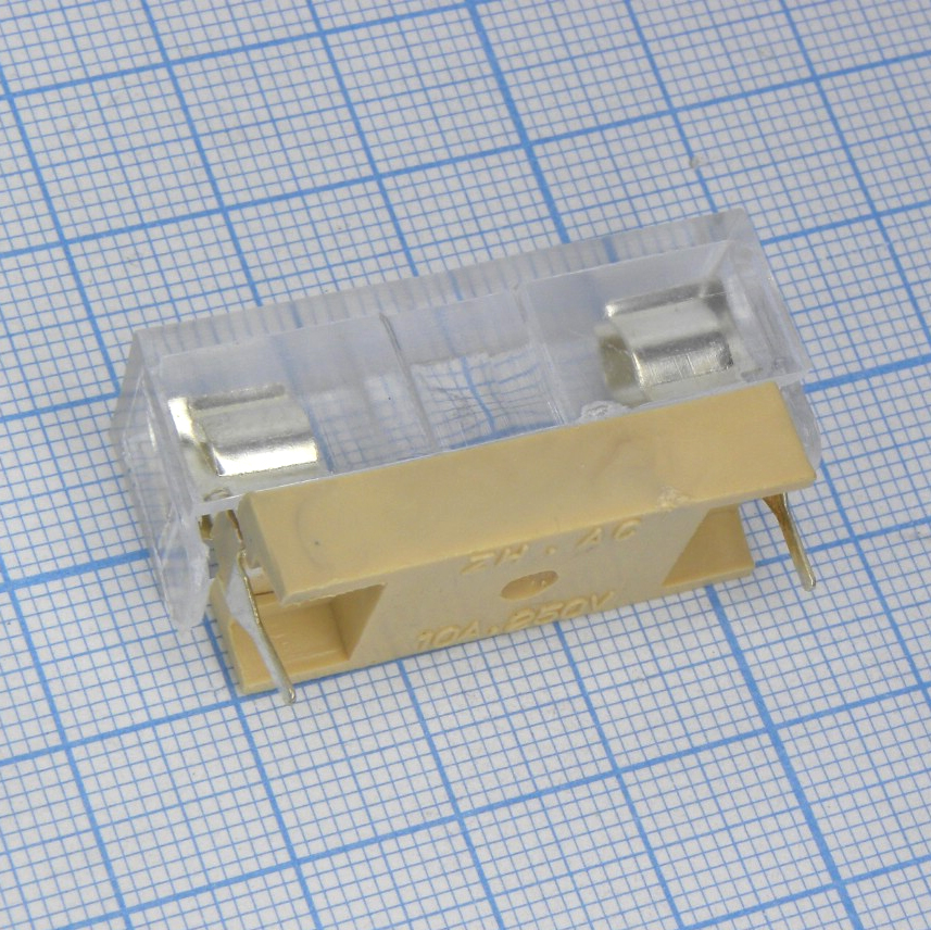 ZH244 - Держатель предохранителя  6*30mm с крышкой, монтаж на плату