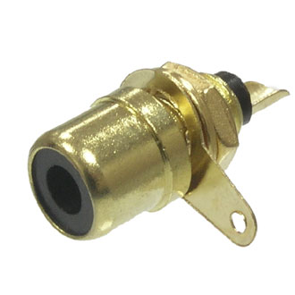 7-0234B GOLD / RS-115G - Гнездо RCA Gold на корпус с гайкой