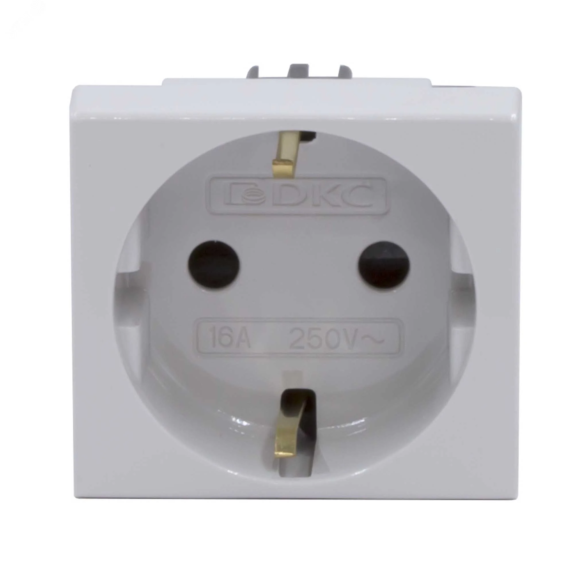Розетка 1-м 2мод. Viva 16А IP20 2P+E с заземл. защ. шторки сер. 45025