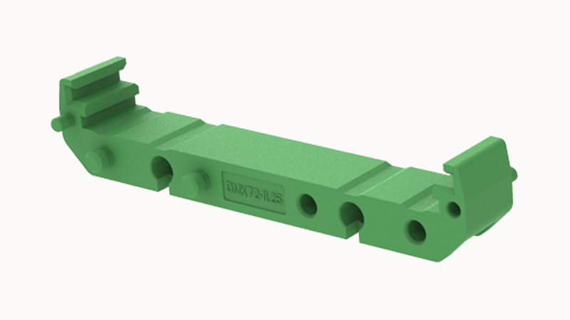 Корпус для РЭА DMK72-11.25-01P-11 - Промежуточнкая часть корпуса для РЭА, ширина: 11,25 мм, высота печатной платы 72 мм, пластик, цвет: зеленый, серия DMK72