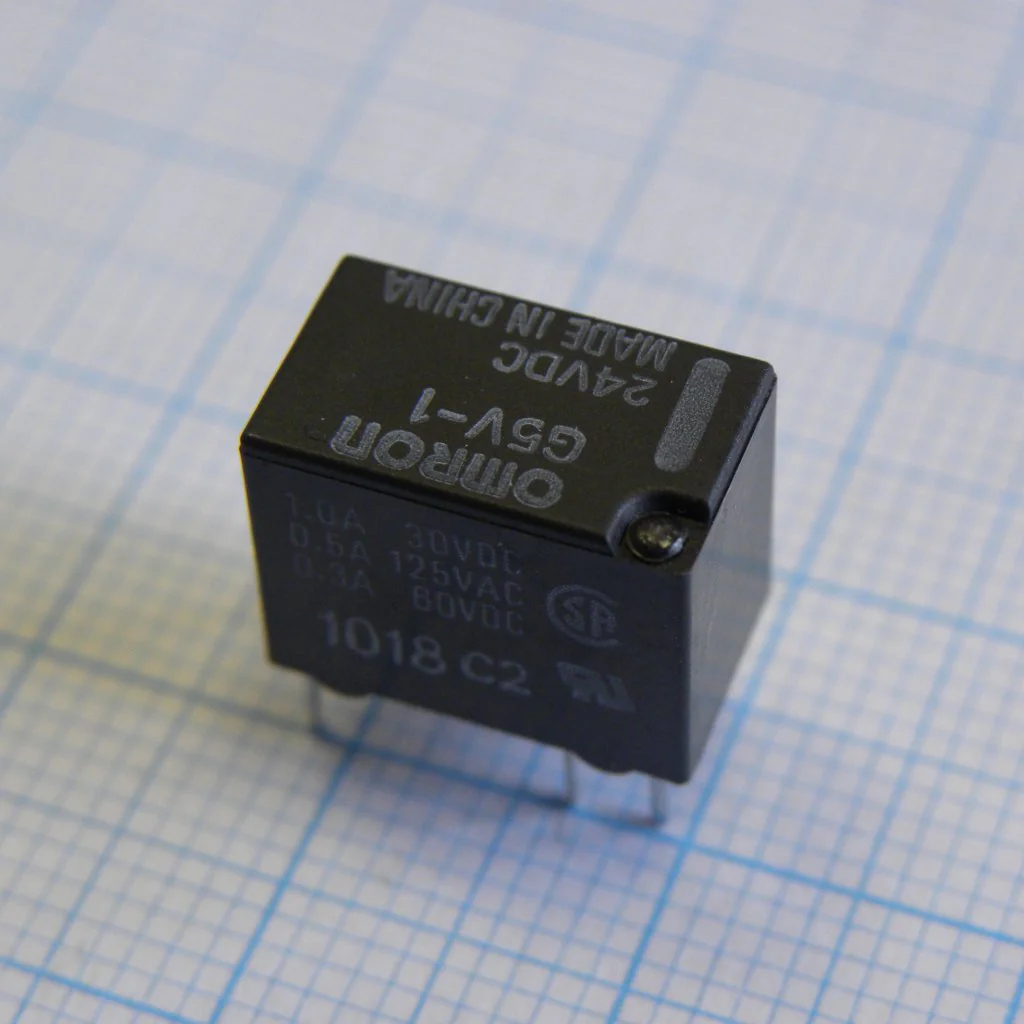 G5V-1-24DC - Сигнальное реле 24VDC 1A SPDT (12,5x7,5x10мм) THT