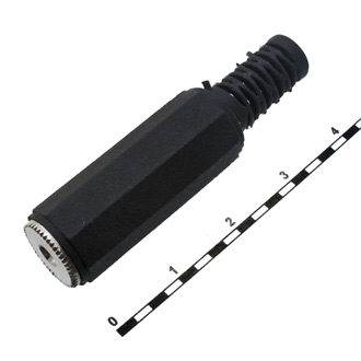 SZC-0100 STEREO 3.5 MM - Разъём аудио гнездо стерео 3.5 мм, на кабель, черный