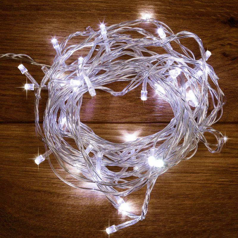 Гирлянда светодиодная "Твинкл Лайт" 20м 160LED бел. 10Вт провод ПВХ прозр. 303-305