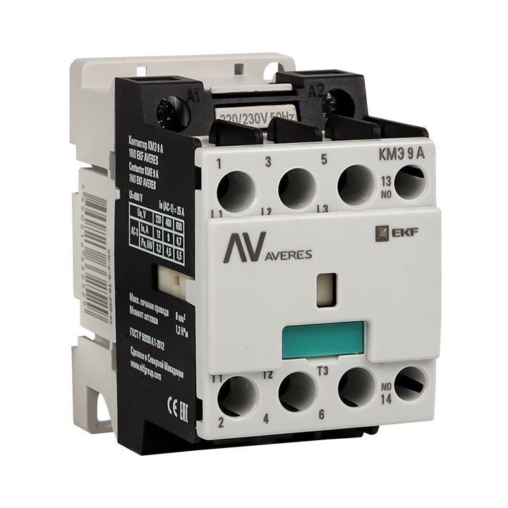 Контактор КМЭ 9А 1NO 400В АС AVERES ctr-s-9-10-400-av