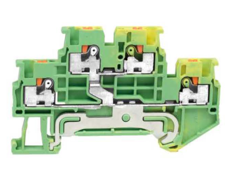 Заземляющая клемма UJ6-1.5/2-2JD - Заземляющая клемма, тип фиксации провода: push-in, номинальное сечение: 1,5 мм кв., 17,5A, 500V, ширина: 3,5 мм, цвет: желто-зеленый, тип монтажа: DIN 35