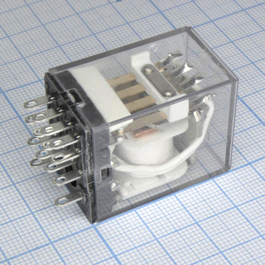 TRY-24VAC-S-4C - реле силовое 24VAC, 5А, 4переключения / 28х21.5х35.5мм