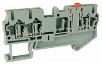 Клемма с ножевым размыкателем UJ5-2.5/1X2SK - Клемма с ножевым размыкателем, 3 точки подключения в клемме, тип фиксации провода: пружинный, номинальное сечение: 2,5 мм кв., 16A, 400V, ширина: 5,2 мм, цвет: серый, тип монтажа: DIN 35