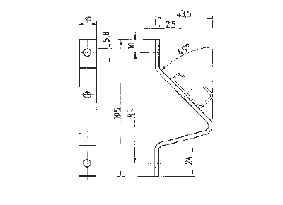 Скоба 9018 N - Угловой кронштейн тип 9018 N, для DIN рейки, с крепежным материалом, металл