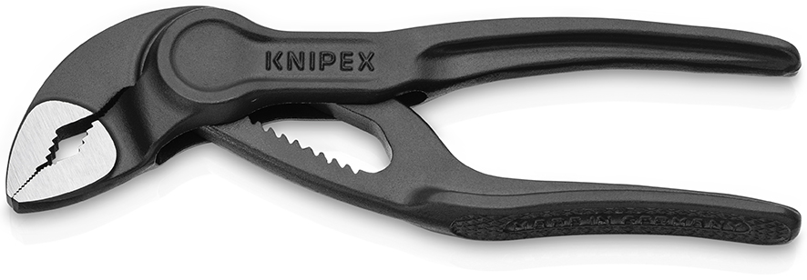 Переставные клещи KN-8700100BK - KNIPEX Cobra® XS, зев 28 мм, длина 100 мм, фосфатированные