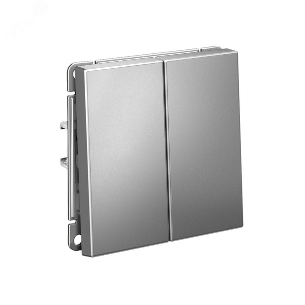 ARTGALLERY 2-клавишный выключатель кнопочный, сх.2, 10А, механизм, сталь GAL000917