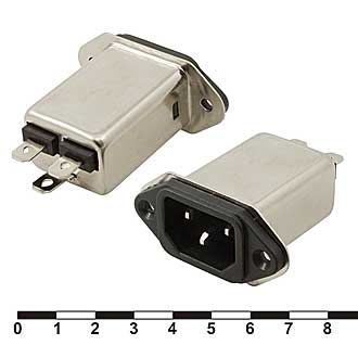 DL-3DZ 2 - Однофазный сетевой фильтр 3А 250В вилка AC3 на панель