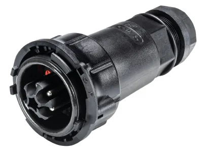 Разъем RST50i5S B1 ZR5 S SW - Вилочный разъем на кабель диам. 15-25 мм, IP66/67/69 5 полюсов, цвет: черный, номинальные характеристики: 250V/400V+PE 50A, серия gesis RST POWER