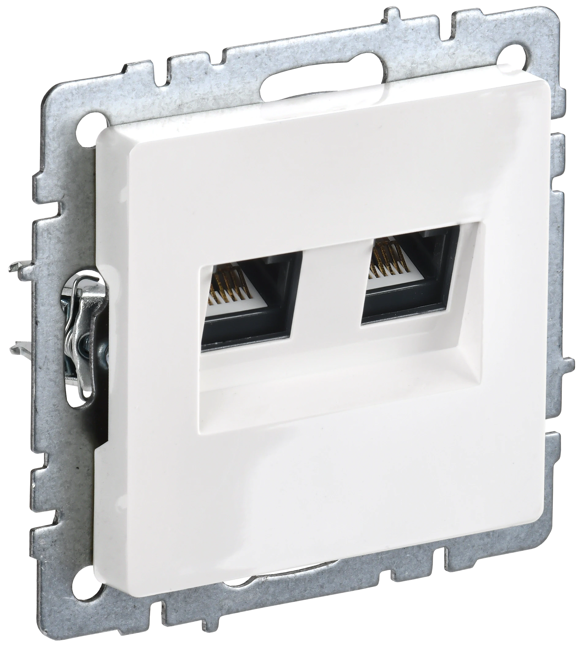 BRITE Розетка компьютерная двойная кат.5E RJ45 РК10-2-БрБ белый
