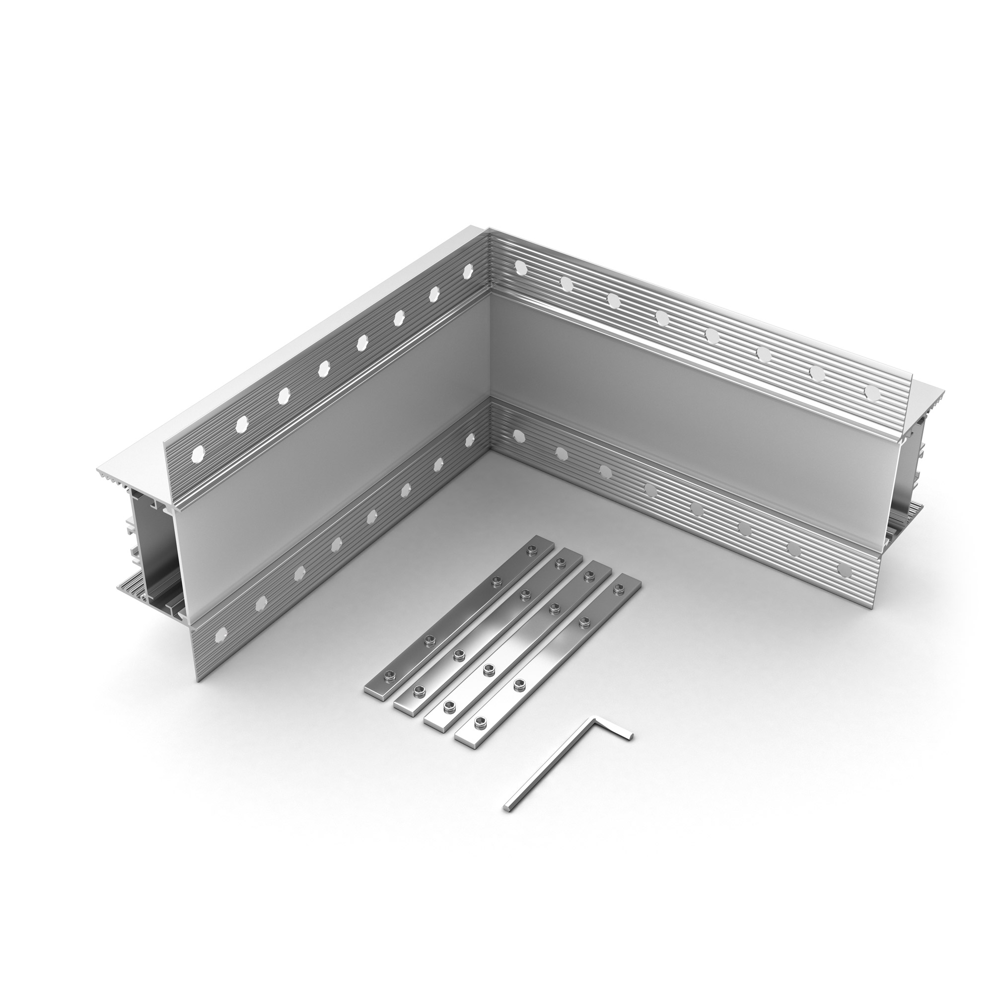 Профиль SL-LINIA45-FANTOM-2000 ANOD 027160 - Алюминиевый анодированный профиль для светодиодных лент и линеек, с площадкой для размещения БП. Габаритные размеры (LхWхH): 2000x98x35 мм. Паз для установки 53х35 мм. Ширина площадки для ленты 39 мм. Экраны, з