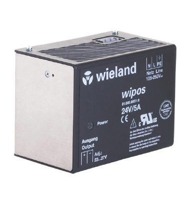 Блок питания WIPOS 24VDC/5,0A 1PH H - Источник питания, однофазный, 24 V / 5 A, 120 W; диапазон входных напряжений: 97 – 265 VAC; габариты (мм): ширина x высота x глубина: 147 x 105 x 86; вес 0,8 кг; монтаж: на DIN рейку, температура окружающей среды 0°C…