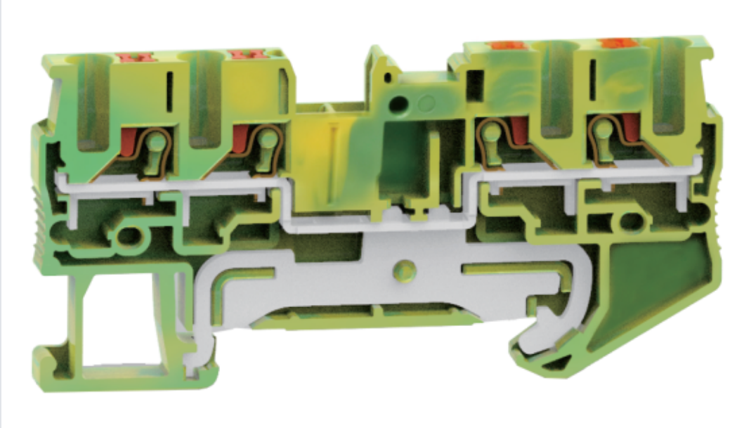 Заземляющая клемма UJ6-2.5/2X2JD - Заземляющая клемма, 4 точки подключения в клемме, тип фиксации провода: push-in, номинальное сечение: 2,5 мм кв., ширина: 5,2 мм, цвет: желто-зеленый, тип монтажа: DIN 35