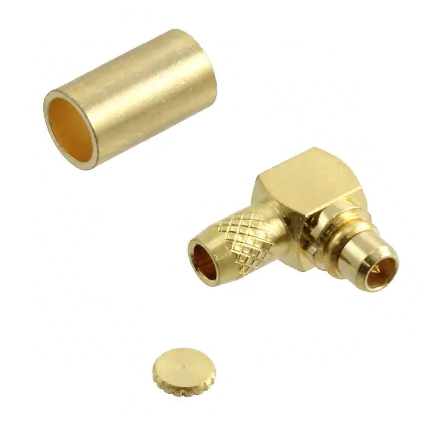 1-1634002-0 - Разъем для коаксиального кабеля MMCX, угловой штекер, 50Ом, обжим, RG174A, RG188A, RG316, URM95