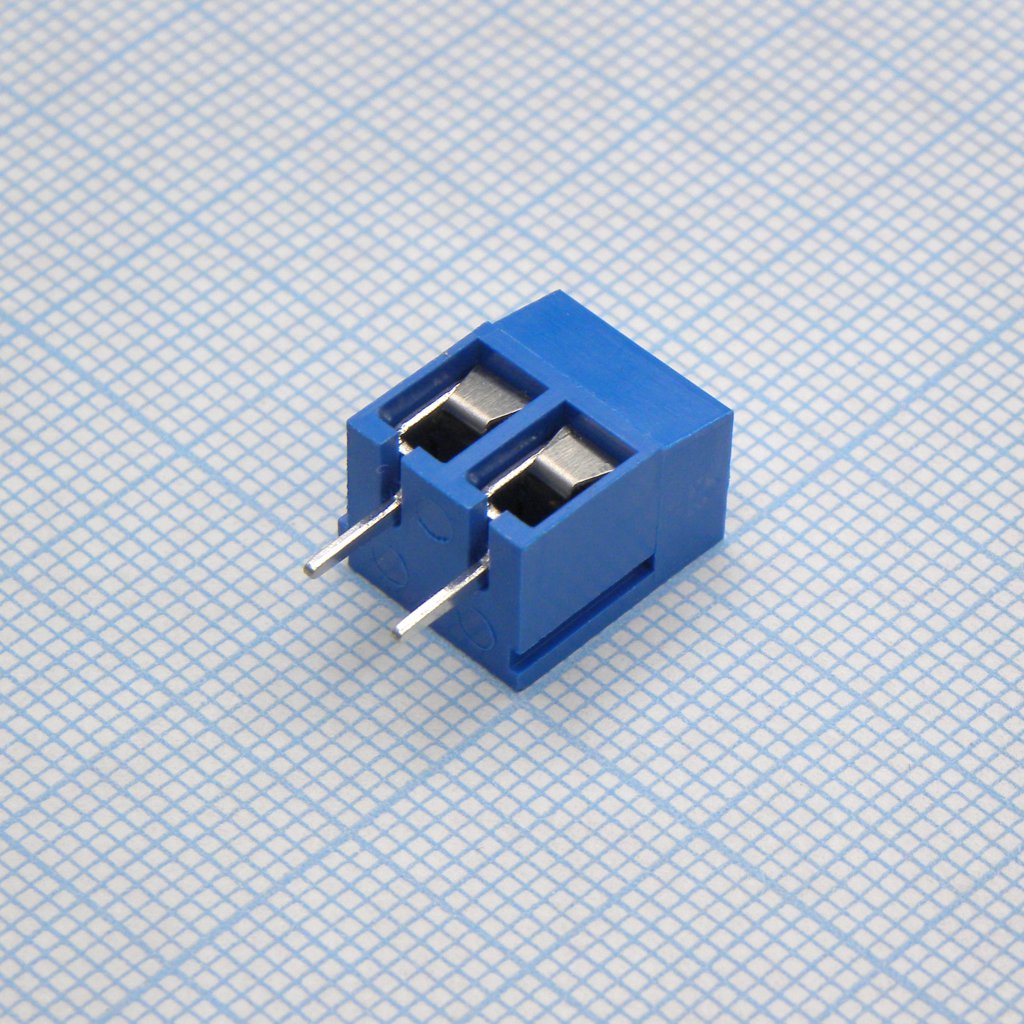 DG305-5.0-02P-12-00A(H) - Винтовой клеммный блок с защитой провода, 2 контакта. Серия DG305-5.0