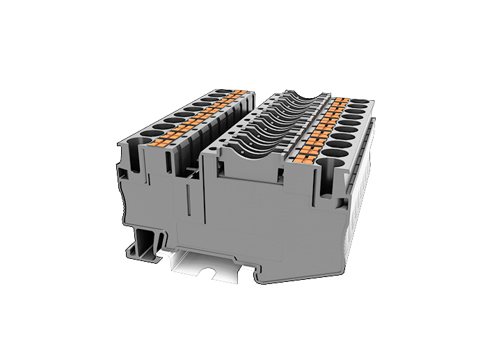 Предохранительная клемма TP6-FSI/F-GY - Предохранительная клемма, для авто предохр., тип фиксации провода: push-in, номинальное сечение: 6 мм кв., 25A, 400V, ширина: 8,2 мм, цвет: серый, тип монтажа: DIN 35