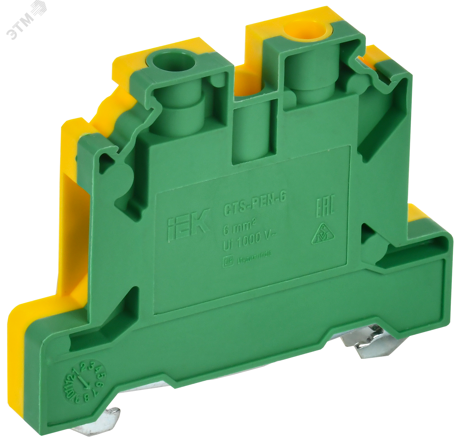 Колодка клеммная CTS-PEN земля 6мм2 желто-зеленая YCT11-00-K52-006