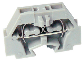 Клемма MINI UJ2-1.5N - Мини клемма, 2 точки подключения в клемме, боковой подвод кабеля, тип фиксации провода: пружинный, номинальное сечение: 1,5 мм кв., 17,5A, 500V, цвет: серый