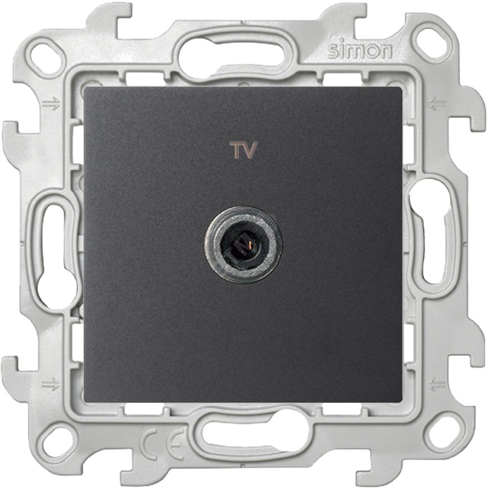 Розетка телевизионная одиночная TV СП 24 IP20 механизм графит 2450477-038