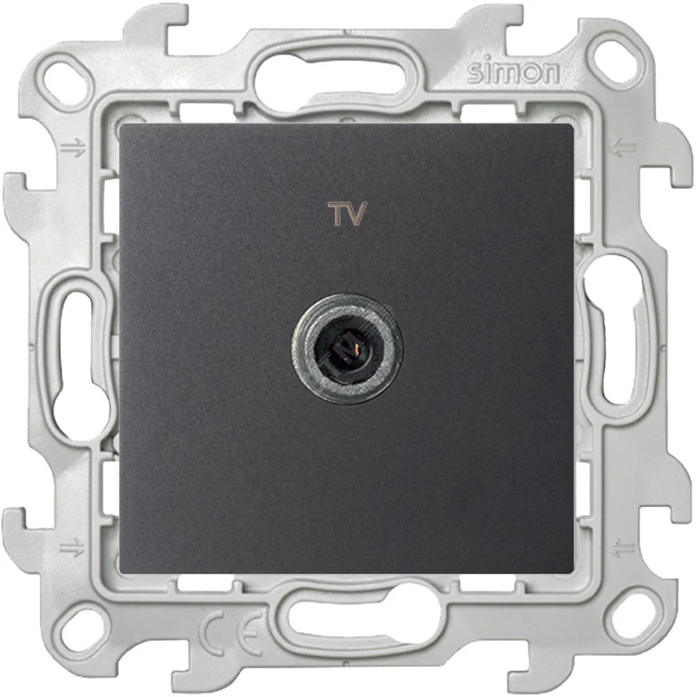 Розетка телевизионная одиночная TV СП 24 IP20 механизм графит 2450477-038