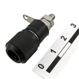 10-0019 BLACK - Клемма приборная винтовая, цвет черный, монтаж на панель