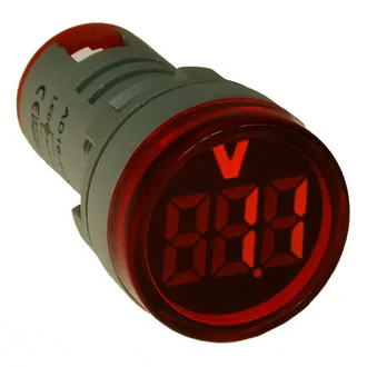 DMS-135 - Цифровой LED вольтметр AC 20-500В, AD16-22VMC, красный, установка на панель в отв d=22мм