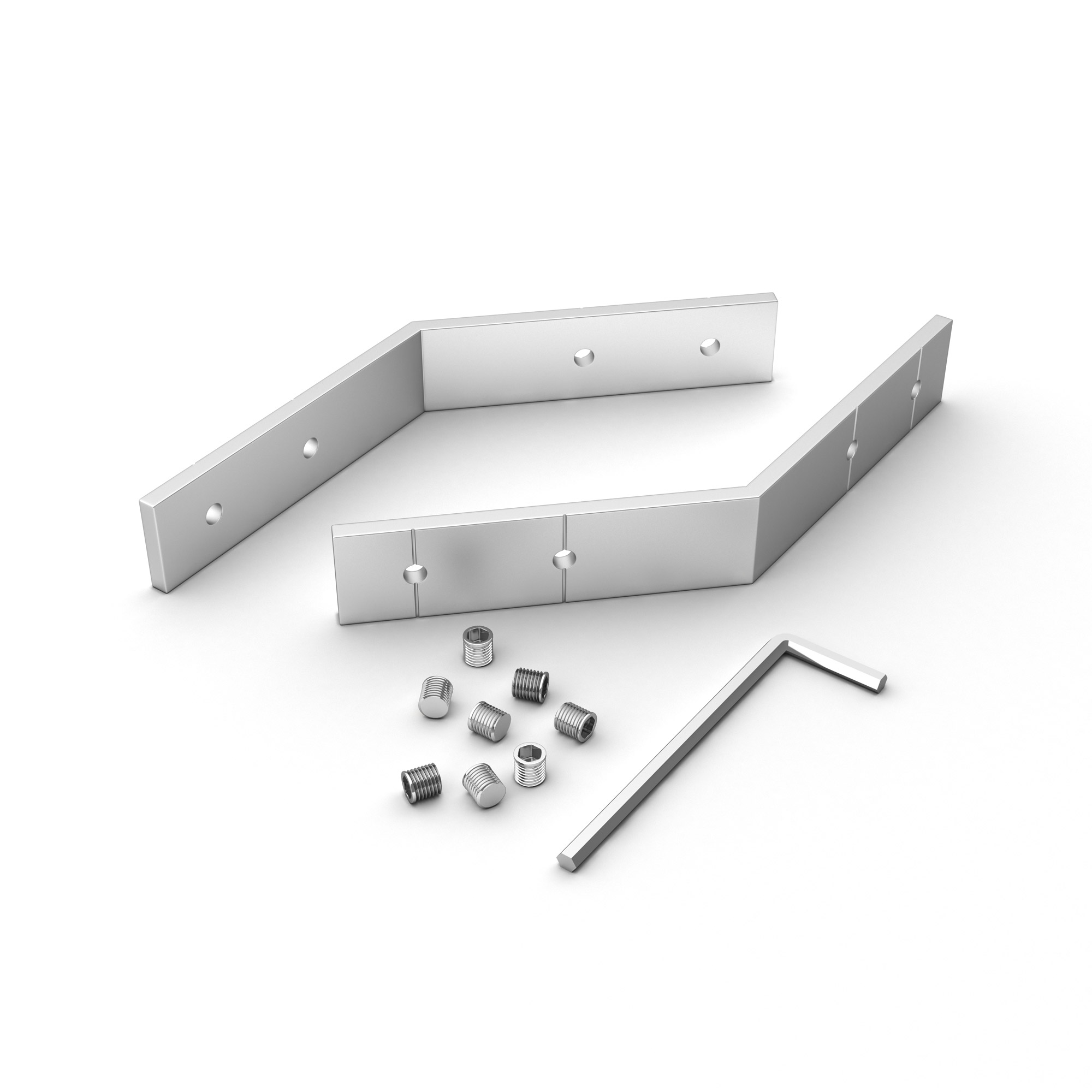 Соединитель профиля SL-LINE-6070-L135 Set 030158 - Угловой коннектор (угол к плоскости) для соединения 2-х отрезков профиля SL-LINE-6070, SL-LINIA55-FANTOM. Угол 135°. Устанавливается в паз. В комплекте: соединитель - 2 шт., винт - 8 шт., шестигранный клю