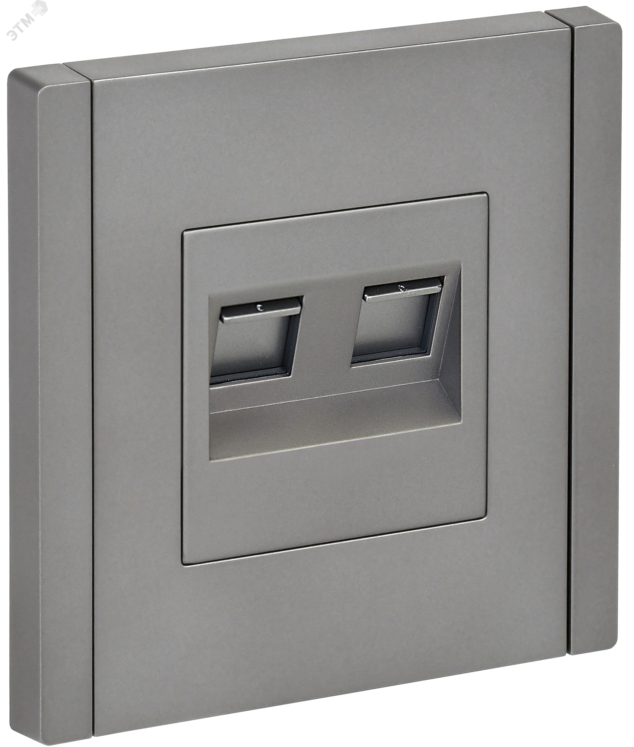 FORTE&PIANO Розетка компьютерная двойная RJ45 кат.5E FP533 сталь IEK FP-K20-1-K46