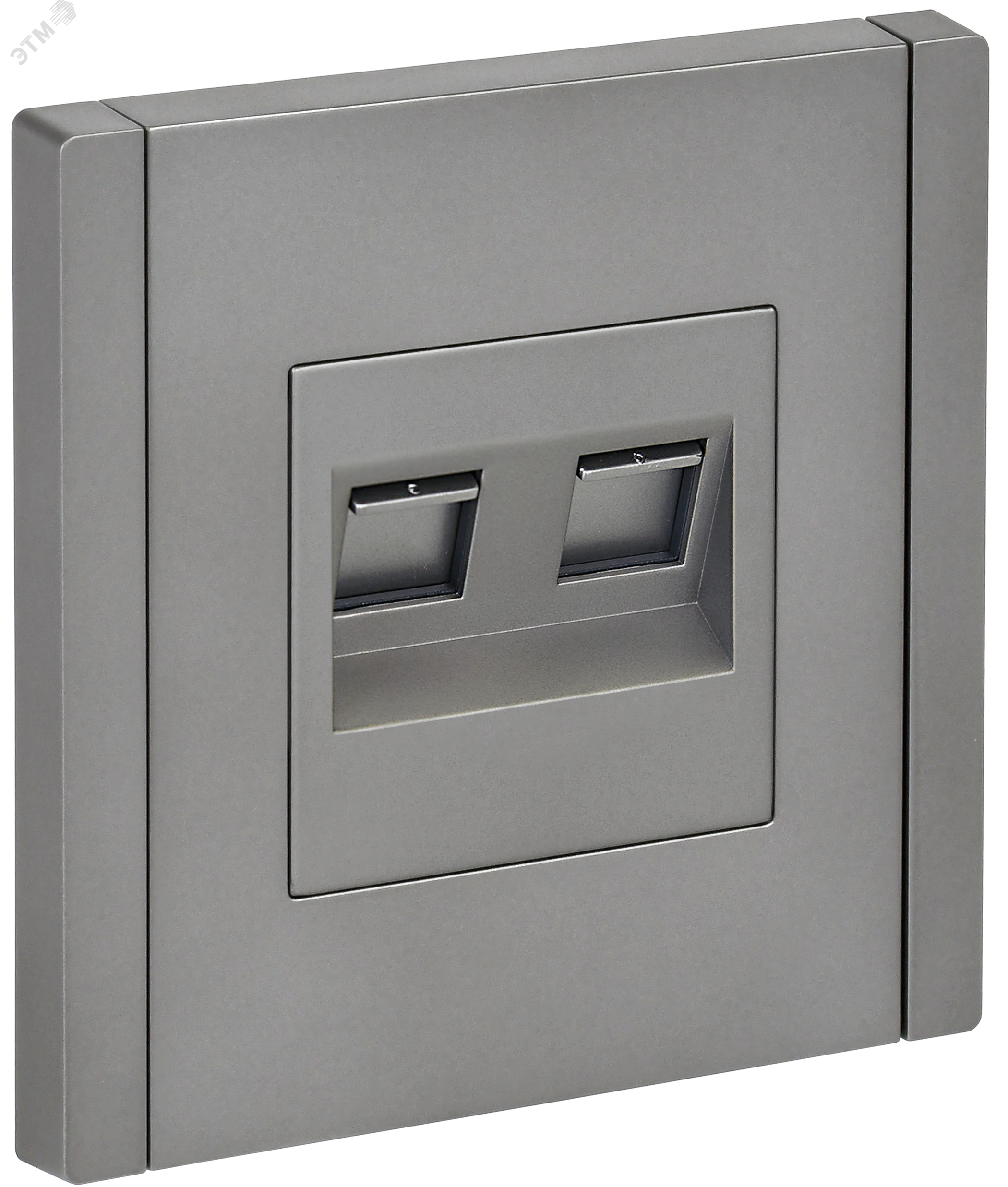 FORTE&PIANO Розетка компьютерная двойная RJ45 кат.5E FP533 сталь IEK FP-K20-1-K46