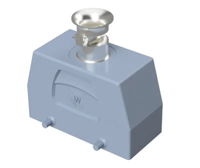 Крышка разъема 70.352.1635.3 - Крышка разъема на кабель, типоразмер 16B, стандартное исполнение, без уплотнителя, 1 кабельный ввод M25x1,5, с разгрузкой на изгиб, IP54, с верхним расположением, без защелок (упоры для двух защелок), материал корпуса: алюми
