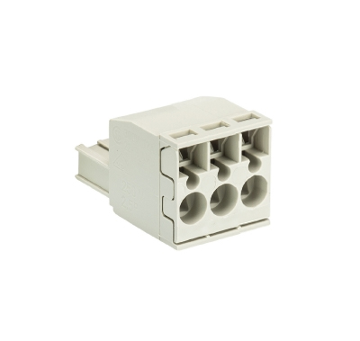 Розетка Wiecon 8113 BFK / 3 TOP - Розеточный разъем, угловой, на кабель, шаг 5 мм, 3 полюса, номинальное сечение: 2,5 мм кв., пружинная фиксация провода, 400V, 12А, с маркировкой, цвет: серый, серия 8113 BFK