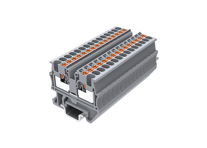 Проходная клемма TPM1.5-2-GY - Проходная клемма, тип фиксации провода: push-in, номинальное сечение: 1,5 мм кв., 17,5A, 500V, ширина: 3,5 мм, цвет: серый, тип монтажа: DIN 15