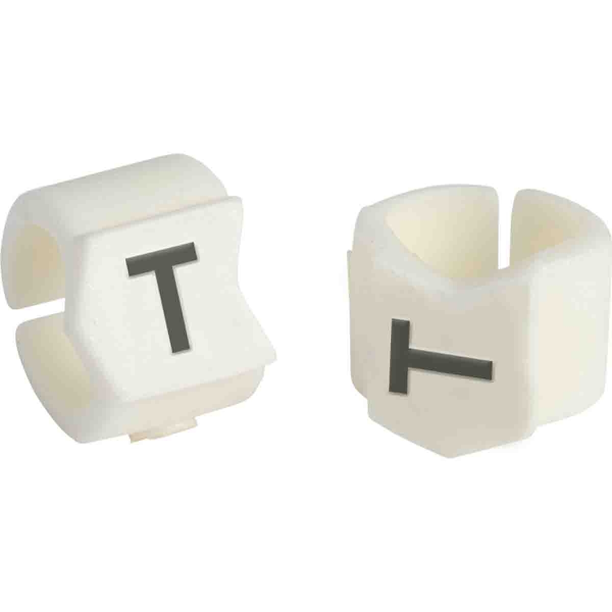 brd133429 - SCN-23-T клипсы белые, 50шт/упак, для провода 5,9-8,5мм диаметра, легенда T